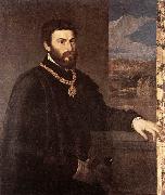 TIZIANO Vecellio Portrait of Count Antonio Porcia t oil on canvas